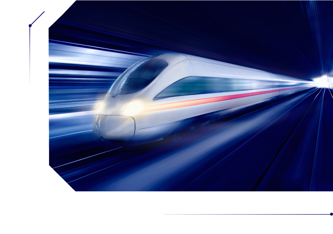 A bullet train moving at hyper-speed